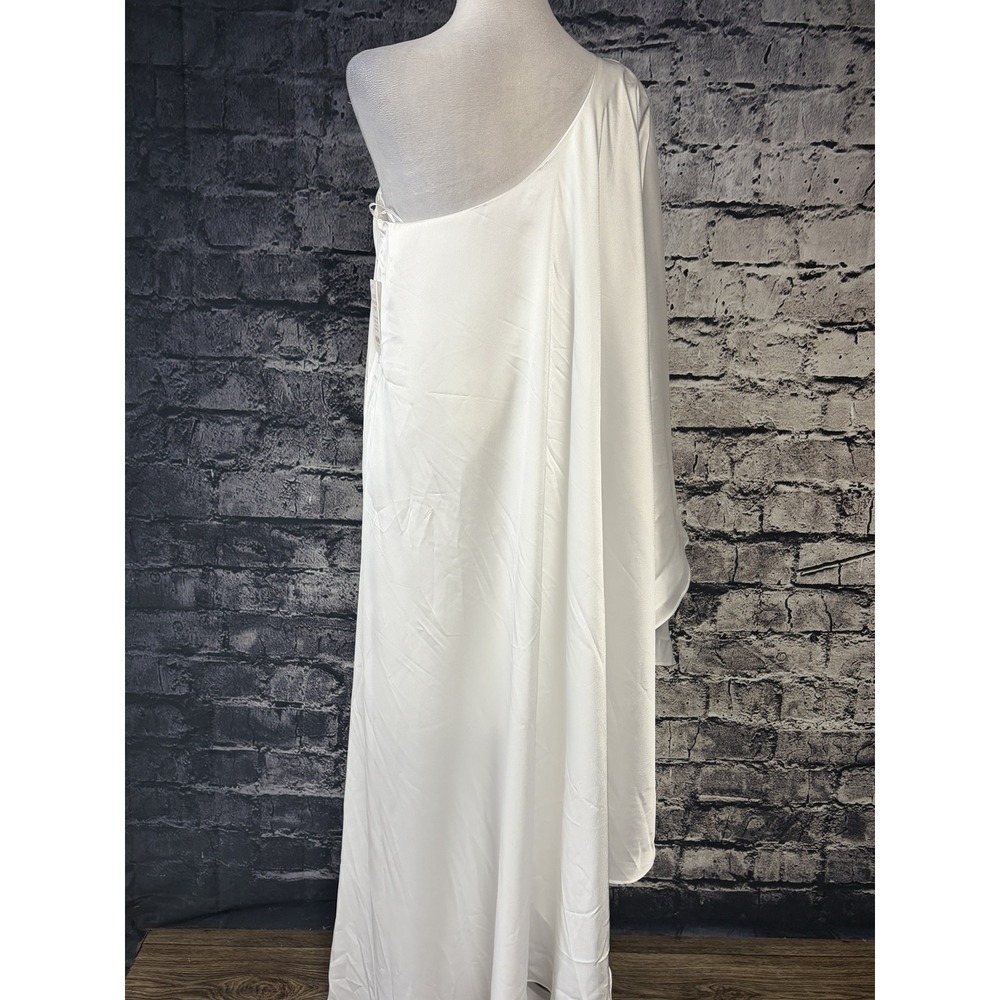 Show Me Your MuMu‎ Dress Womens Medium White Rhea One Shoulder Hi-Low Wedding - Picture 4 of 10